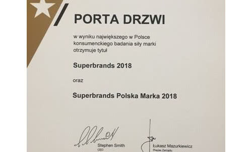 Porta Drzwi z tytułem Superbrands 2018