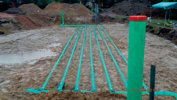 Gruntowy wymiennik ciepła GEOHEAT pod płytą fundamentową