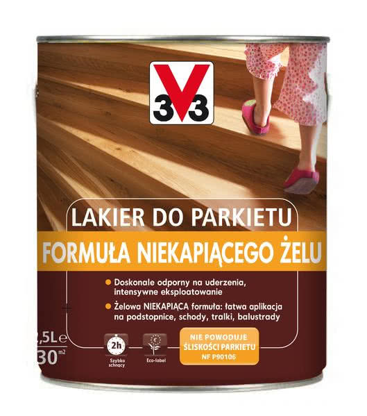Lakier do parkietu formuła niekapiącego żelu